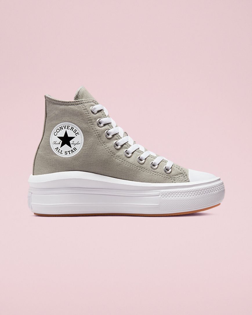 Dámské Boty Na Platformy Converse Chuck Taylor All Star Move Vysoké Olivy Zelené Bílé | CZ SXCR28